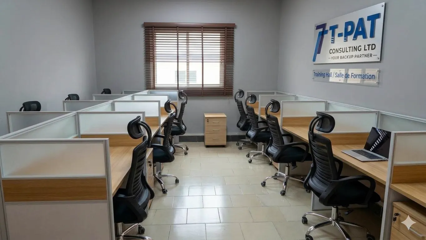 Salle de formation du cabinet, postes de travail équipés